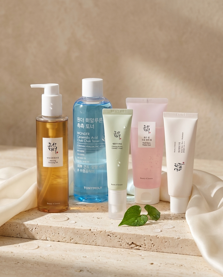 Korean Glow & Brighten Bundle — all products together